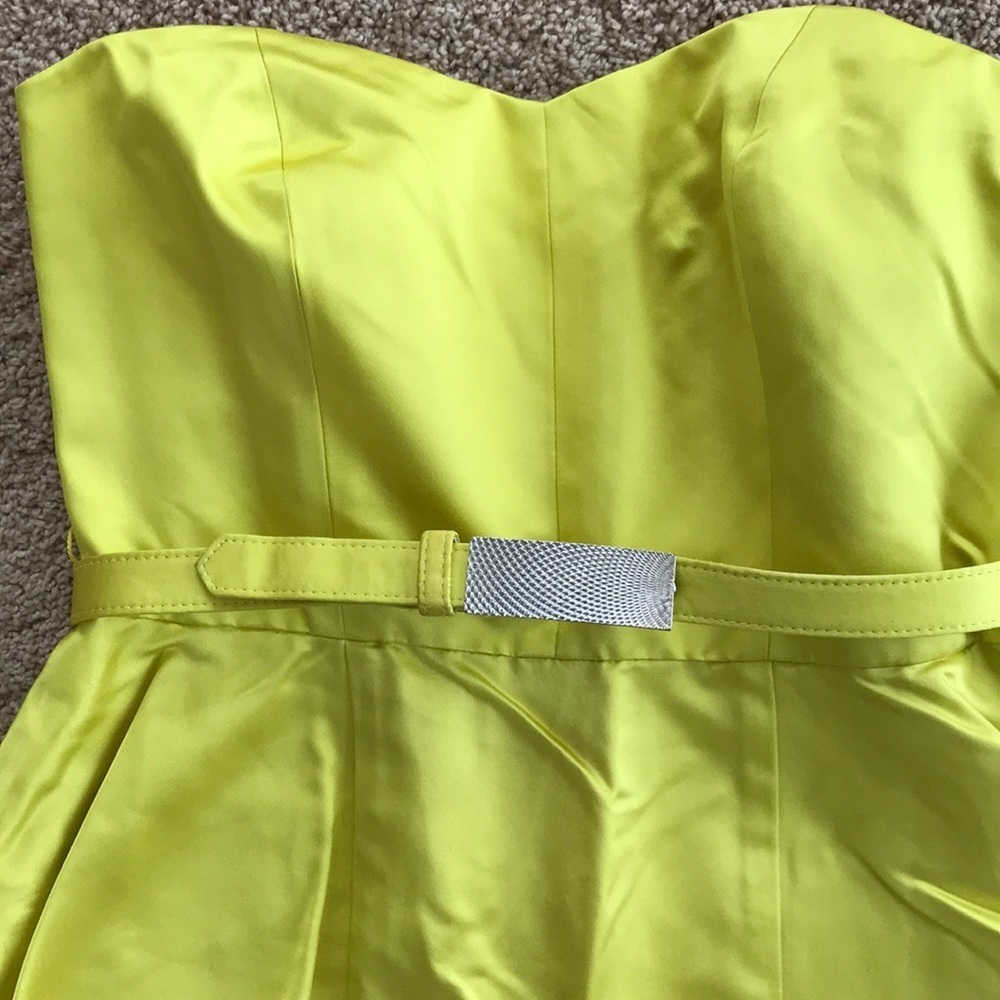 TRINA TURK size 4 yellow silk strapless dress - Picture 2 of 6